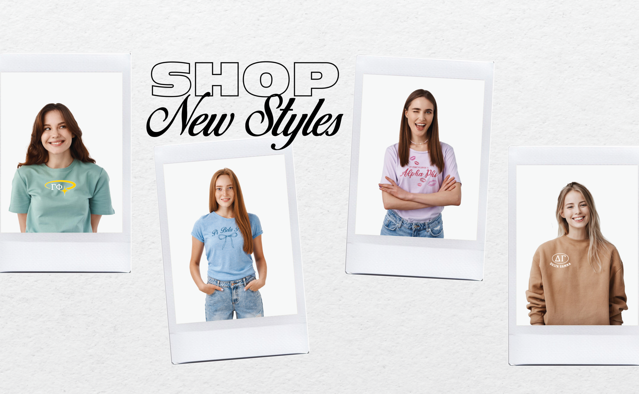Shop New Styles sorority girls in custom t-shirts