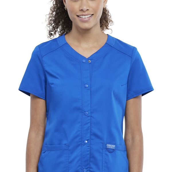 Snap Front V-Neck Top - Womens Thumbnail