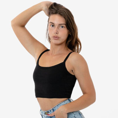 Baby Rib Spaghetti Crop Tank Thumbnail